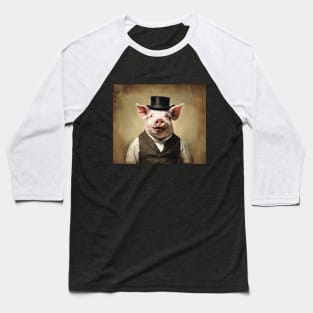 Victorian Pig Portrait Artistic Gift Baseball T-Shirt